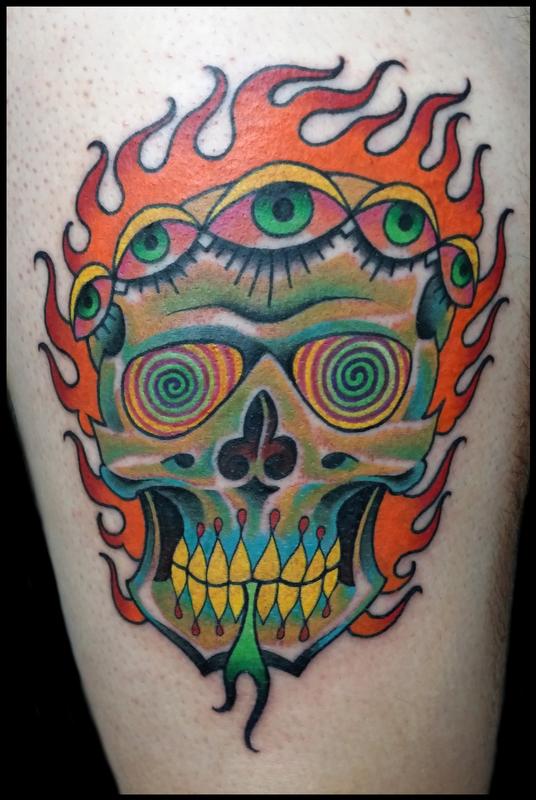 psych skull by Jeff Ensminger TattooNOW